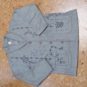 Cedar Canyon Women's Gray Embroidered Wool Blend Coat Size M
